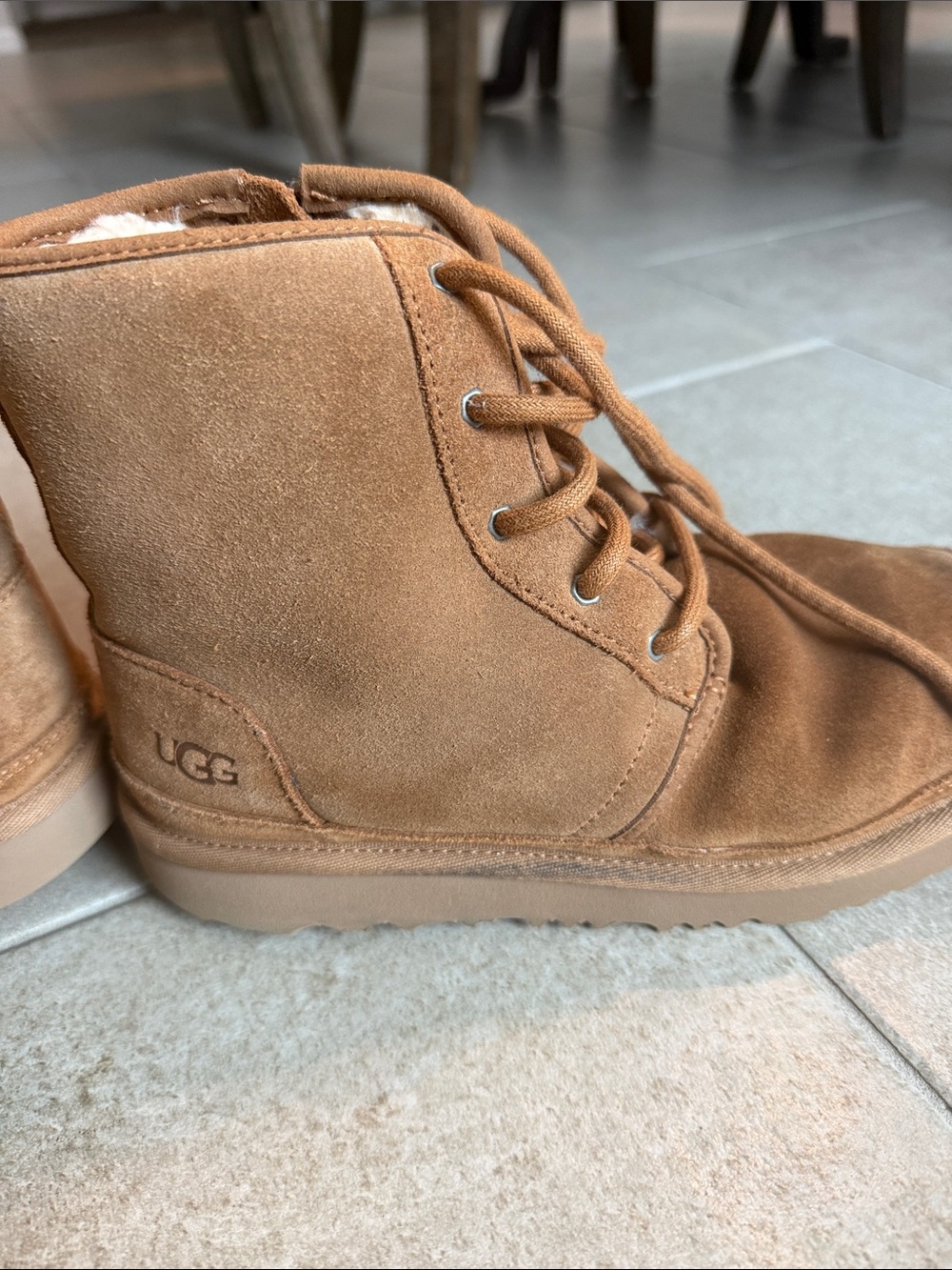 UGG Men's Chestnut Suede Shearling-Lined Lace-Up Boot